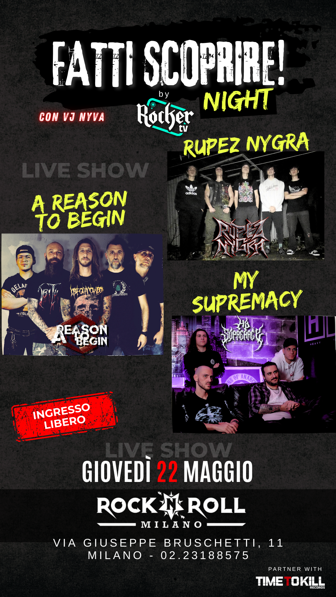 FATTI SCOPRIRE NIGHT - 22 MAGGIO 2025 - rock n roll milano