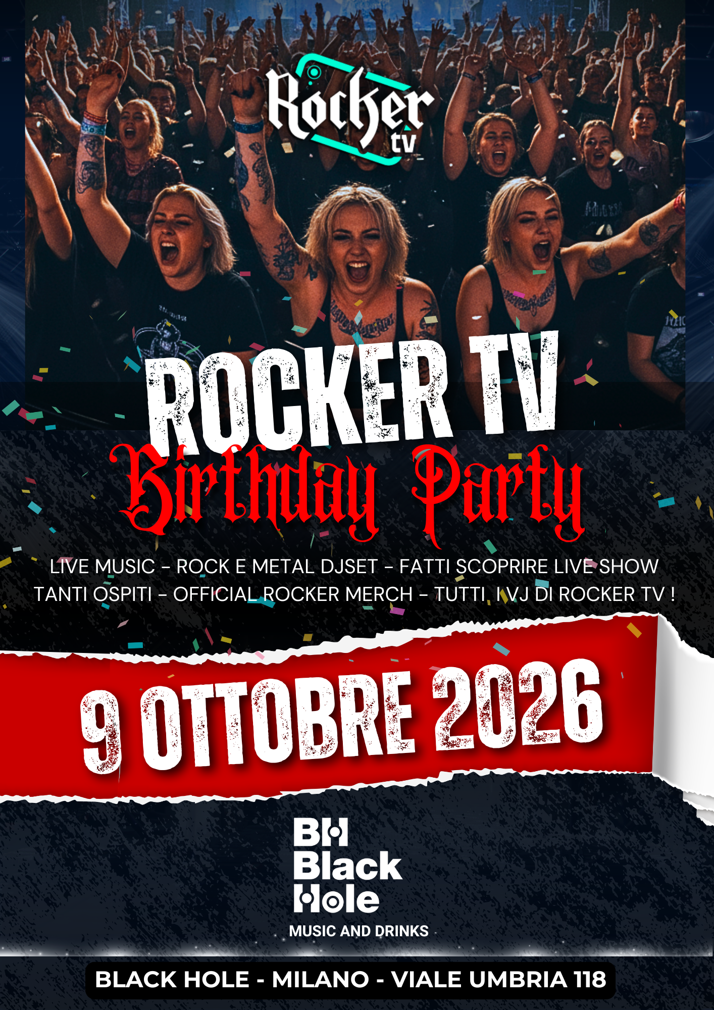 ROCKER TV BIRTHDAY PARTY + MARIO RISO COMPLEANNO - 2026 (26) ROCKERTV - compleanno DI Rocker TV e Mario Riso al Black Hole di Milano, grande festa rock - live music - djset