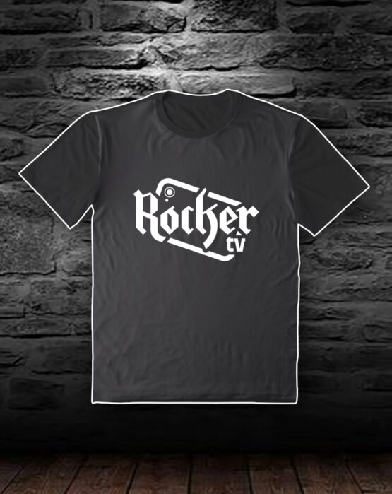 ROCKERTV-TSHIRT_total_black_tee-greenlogo_bg-WALL